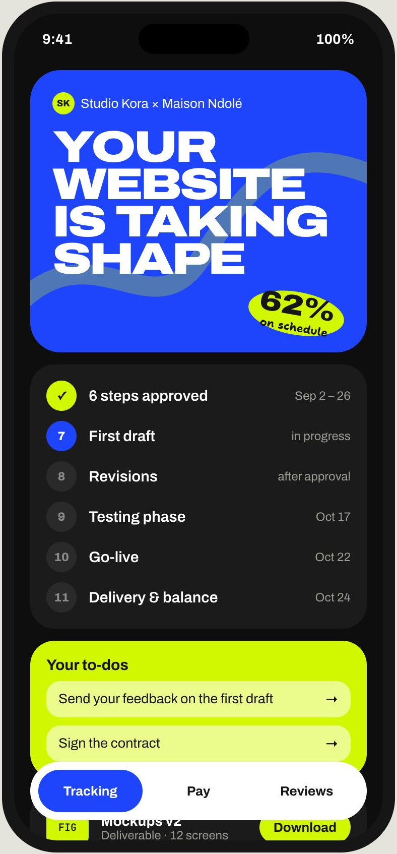 Client portal on a phone