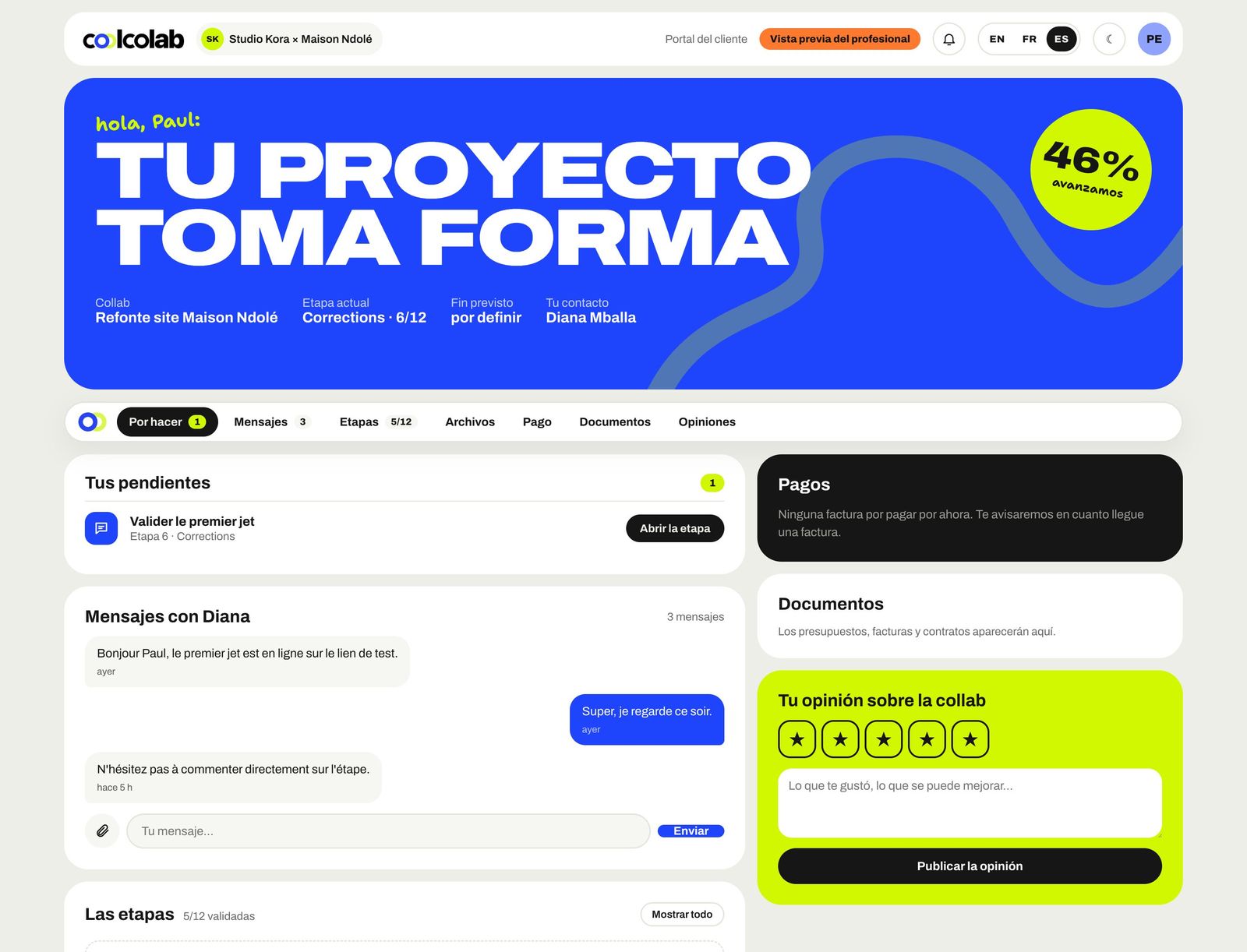 Pago de una factura desde el portal del cliente